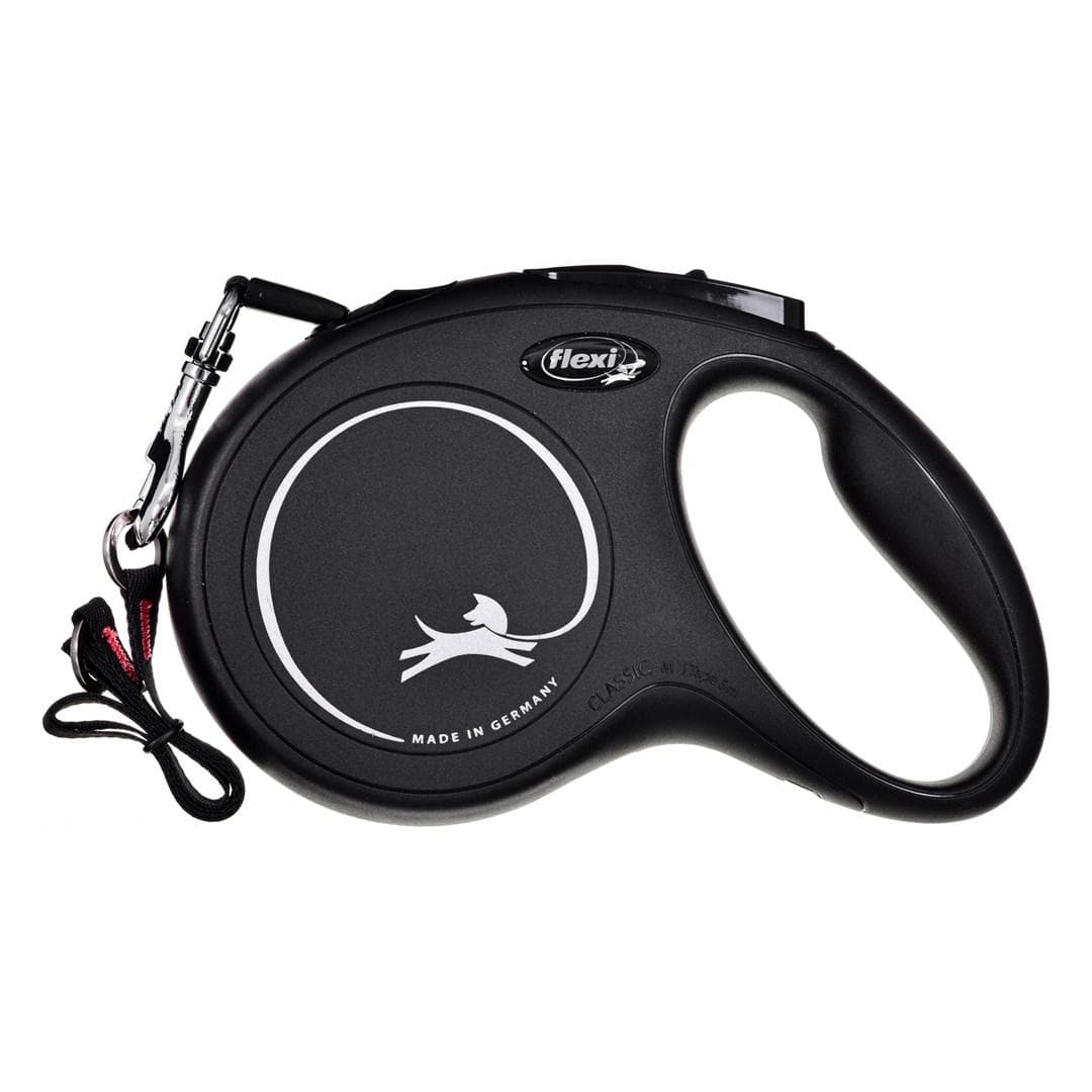 flexi New Classic 5 m rulleline til hund - M, sort