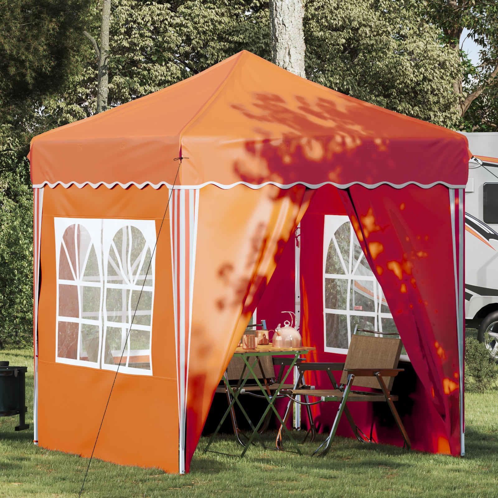 Pop-up festtelt 195 × 195 × 245 cm - orange Oxford-stof