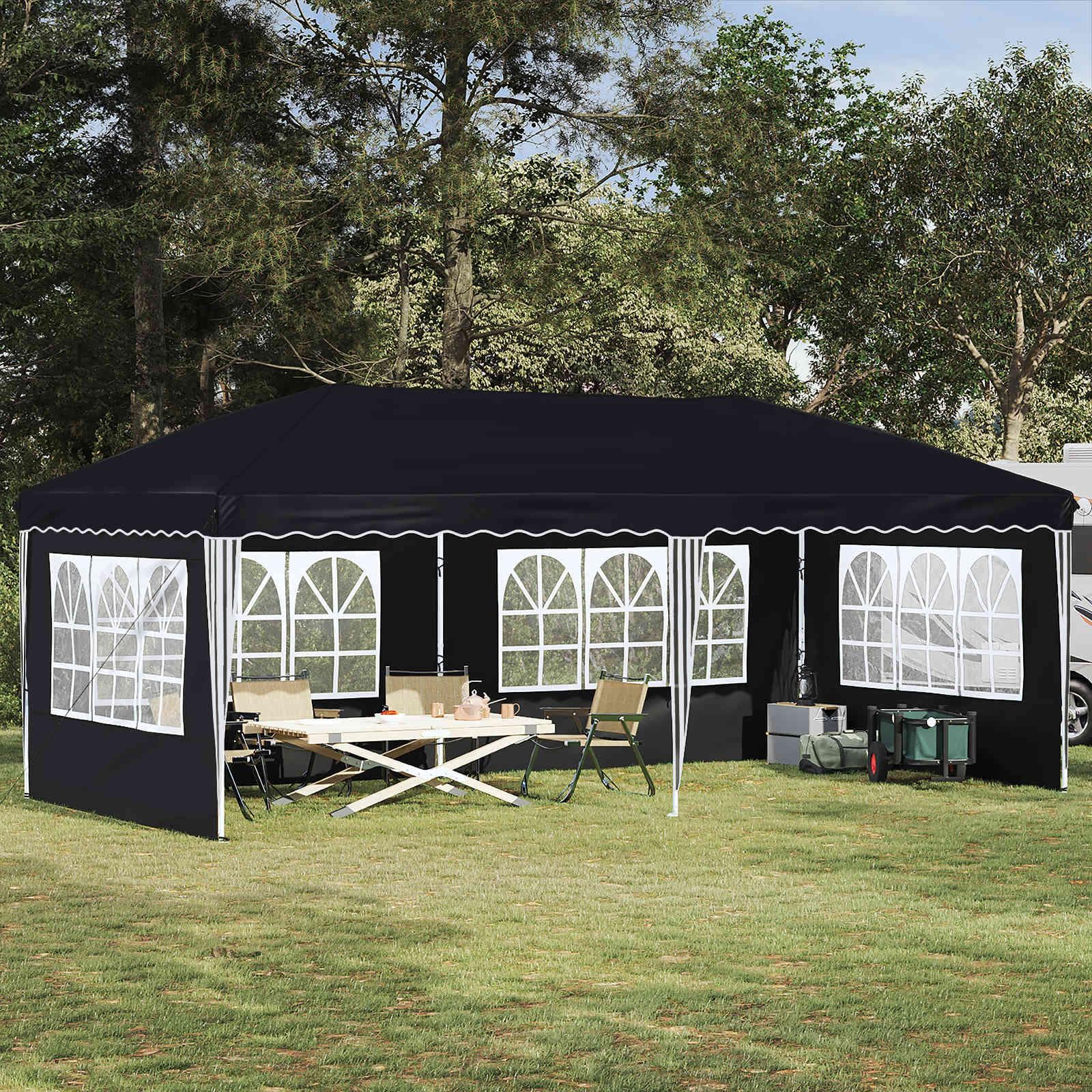 Pop-up festtelt 575 × 289 × 245 cm - antracit, højdejusterbart med sider