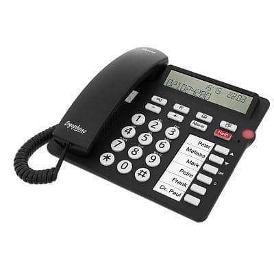 Tiptel 1081000 analog bordtelefon med nummervisning - sort
