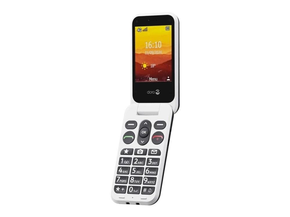 Doro Leva L20 4G klapmobil - sort/hvid