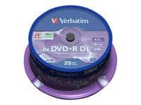 Blank medier Verbatim DVD+R DL 8,5 GB 8x - 25 stk. spindle