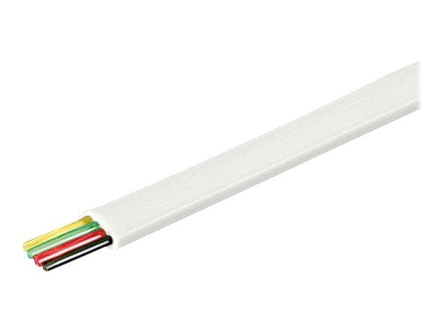Telefonkabel 100 m fladt - Goobay - hvid