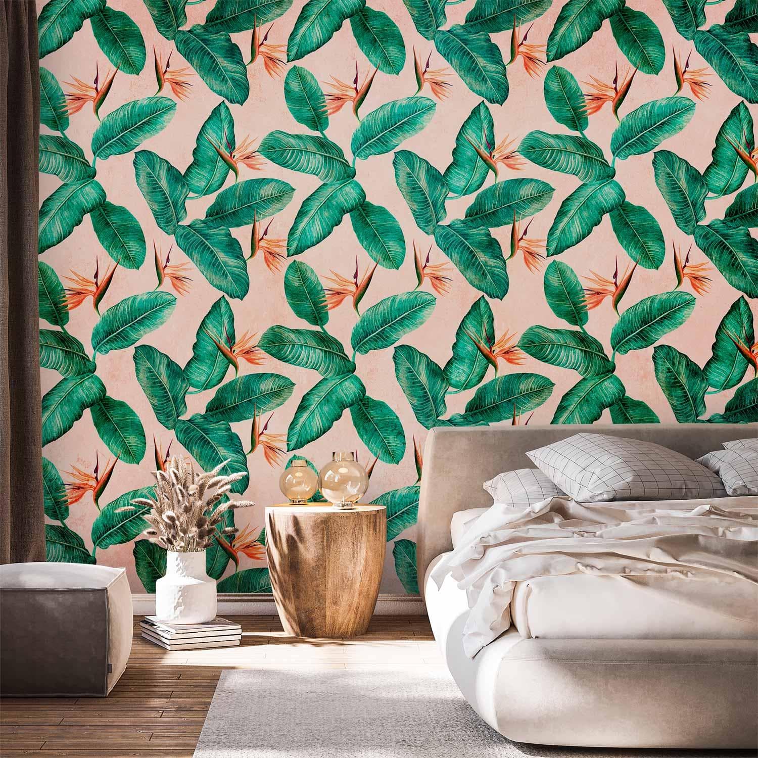 Fototapet med blade - Fredfyldte Vilde Buske - Tredje variant - 147 x 105 cm - Selvklæbende