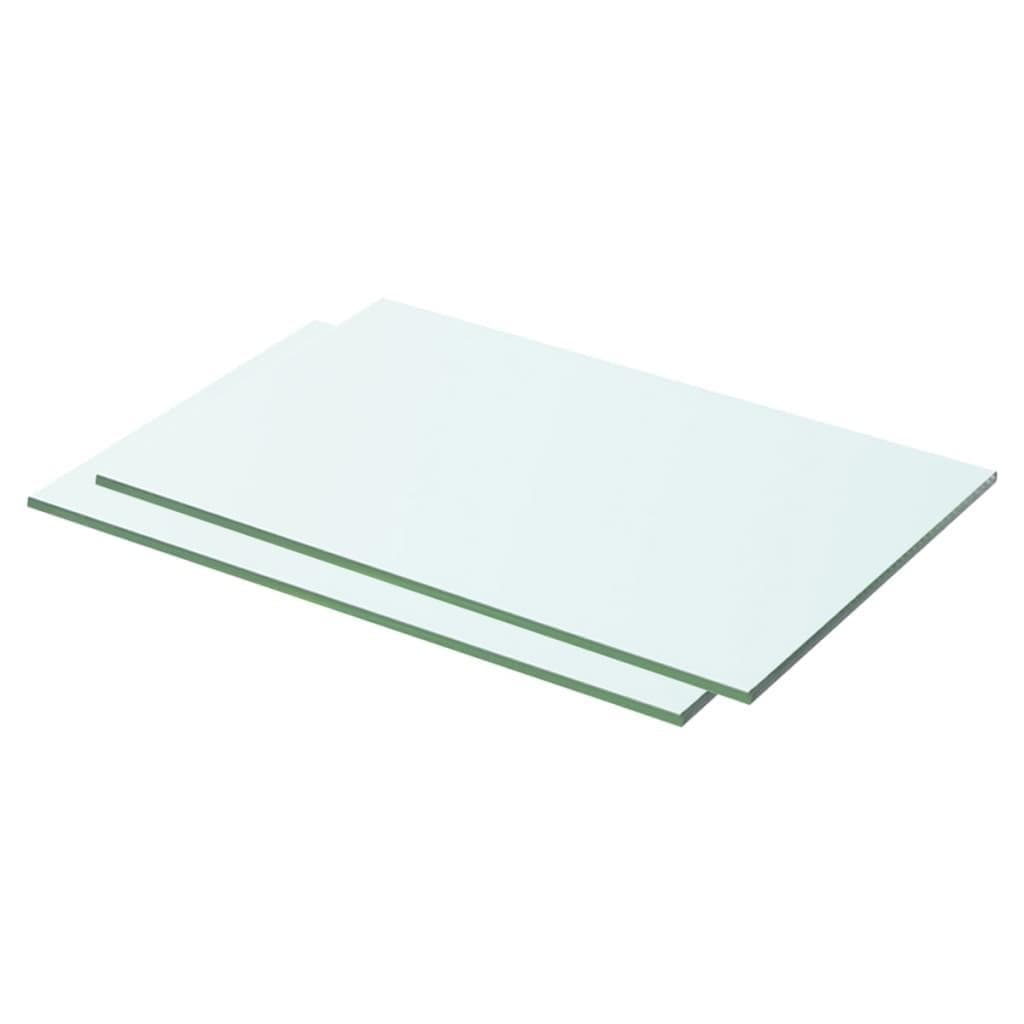 Hylder 2 stk. i hærdet glas 50 × 25 cm - klar