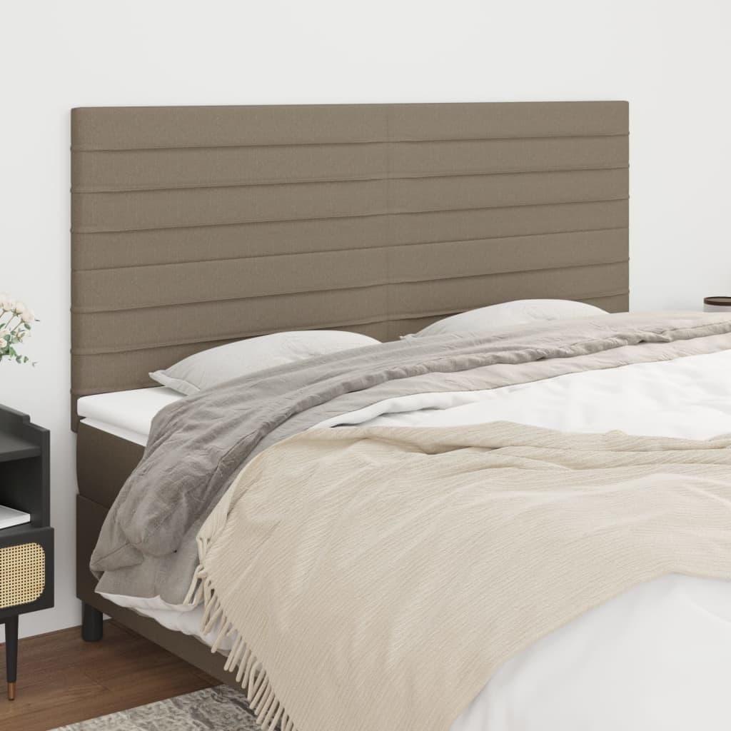 Sengegavl i stof - taupe, 180 x 5 x 118/128 cm