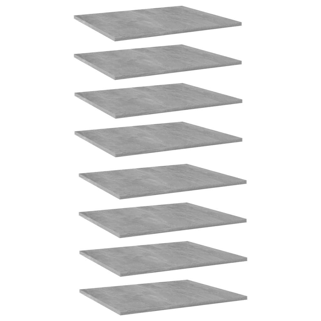 Boghylder - 8 stk. 60×50×1,5 cm i spånplade, betongrå