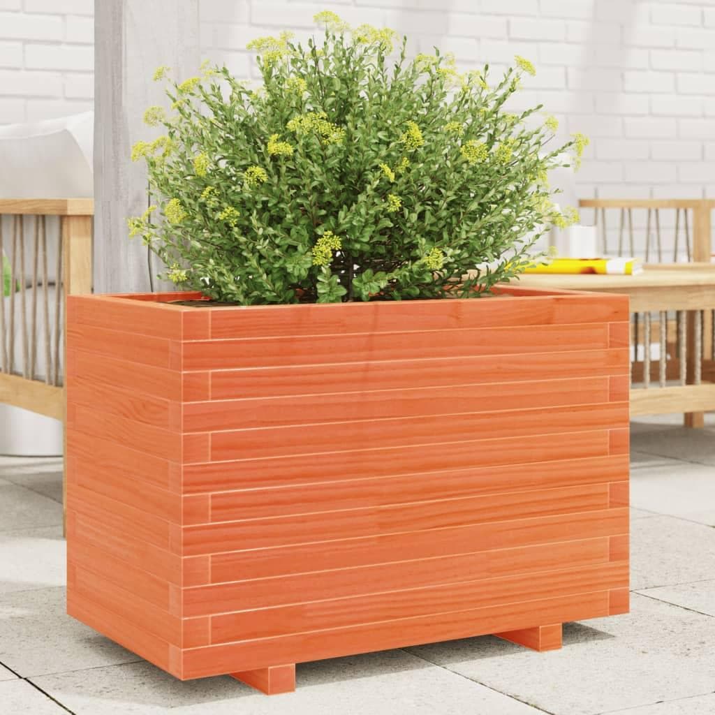 Plantekasse i massivt fyrretræ 70×40×49,5 cm - gyldenbrun