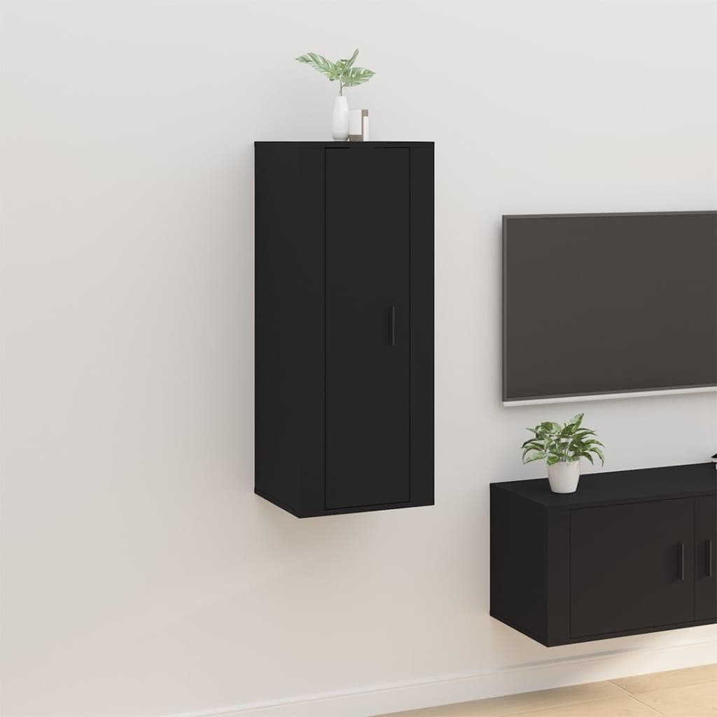 Væghængt tv-skab 40 × 34,5 × 100 cm - sort