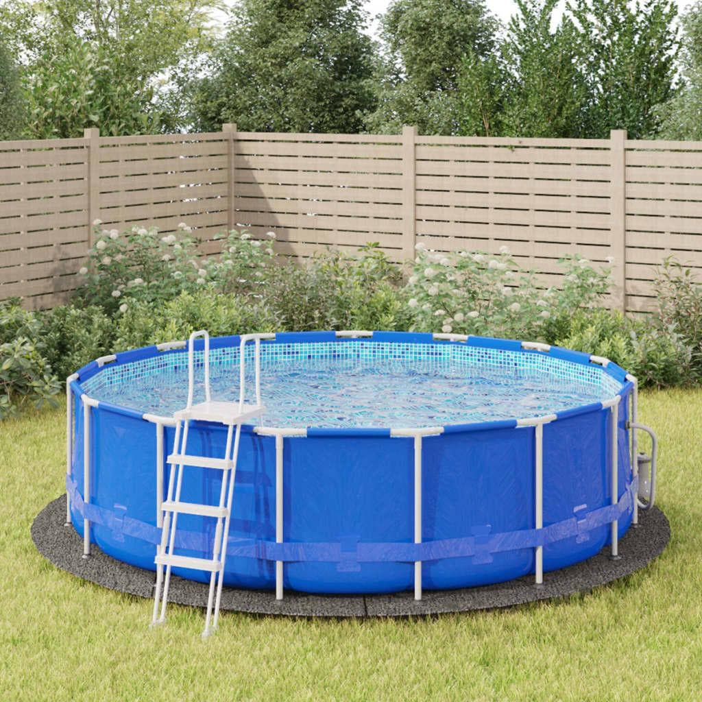 Poolunderlag Ø458 cm i polyester-geotekstil - lysegrå