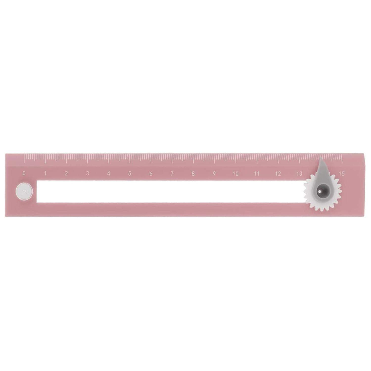 Multifunktionel lineal med roterende kompas - pink