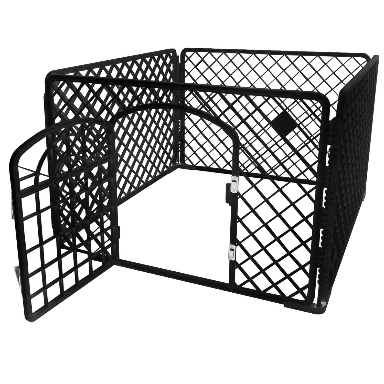 Legeplads til kæledyr - sort - 90 x 90 x 60 cm