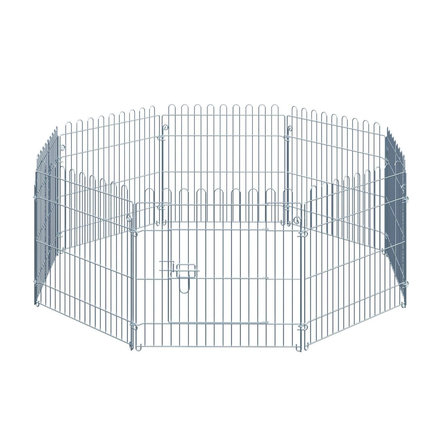 Udendørs hvalpebur 8 dele B63xH60 cm dyr