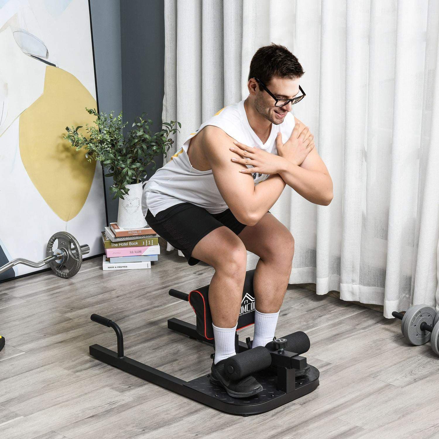 Justerbar Sissy Squat Trainer 3-i-1, stål, sort view 2