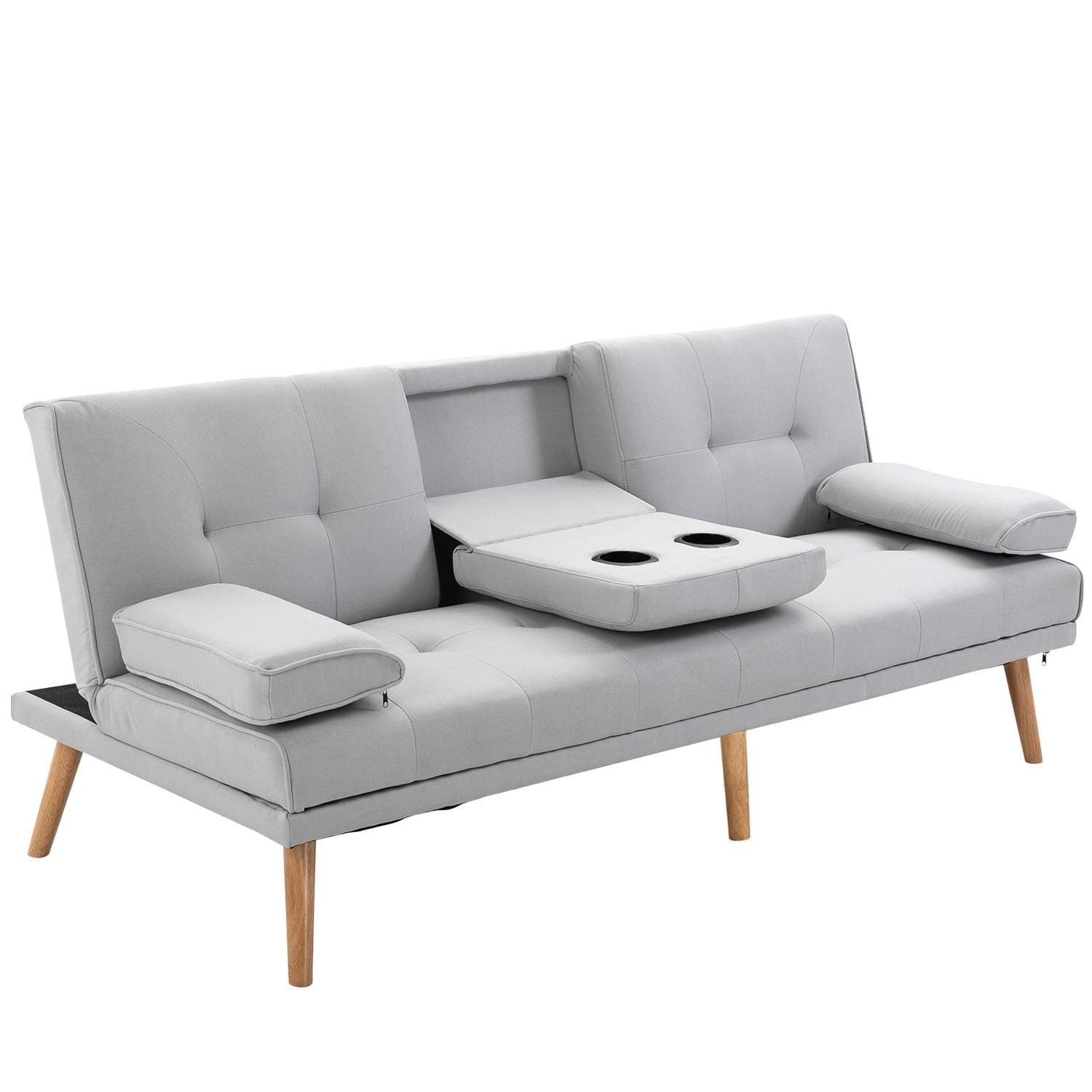 Lysegrå 3-personers sovesofa i linned