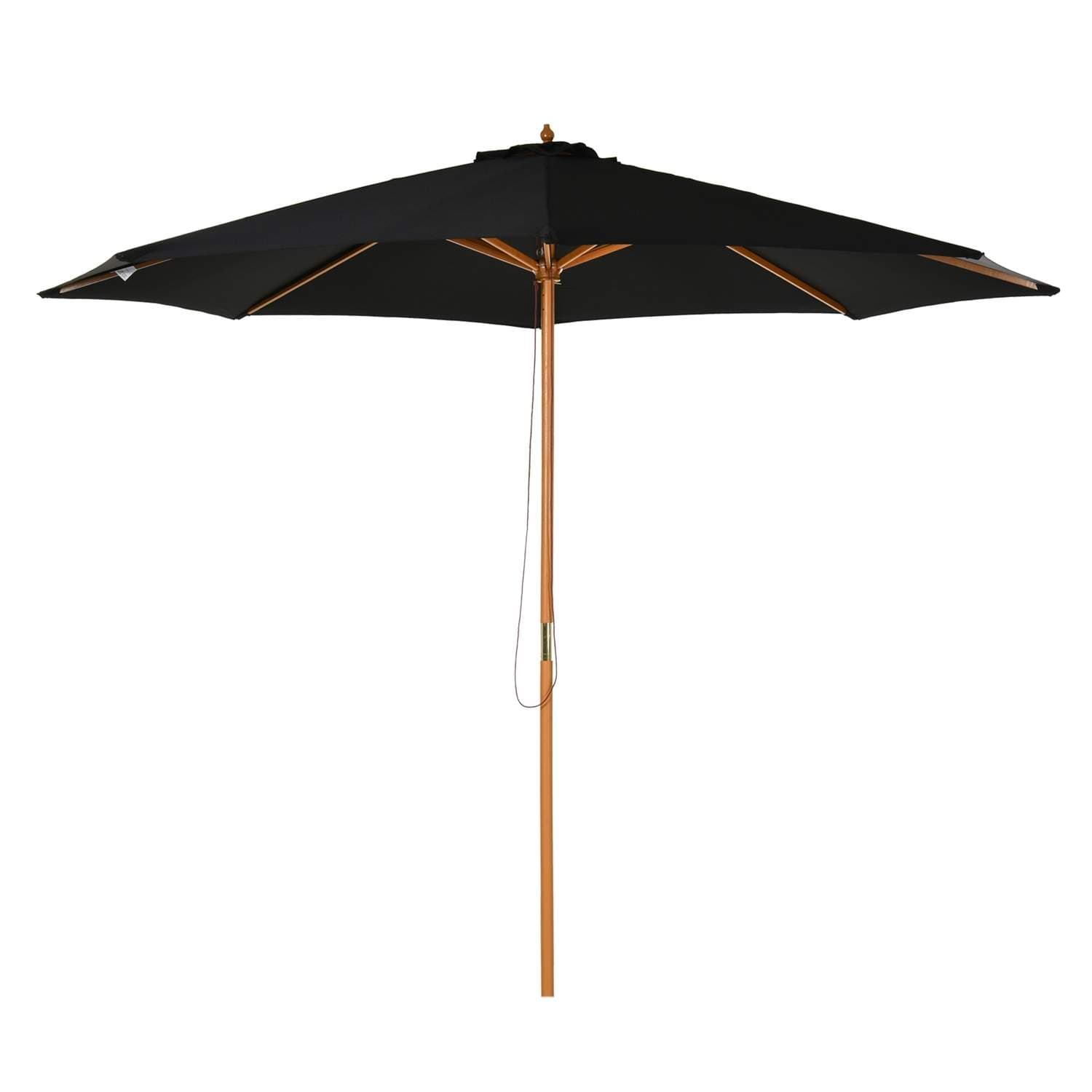Sort træparasol 300 cm Bambushave