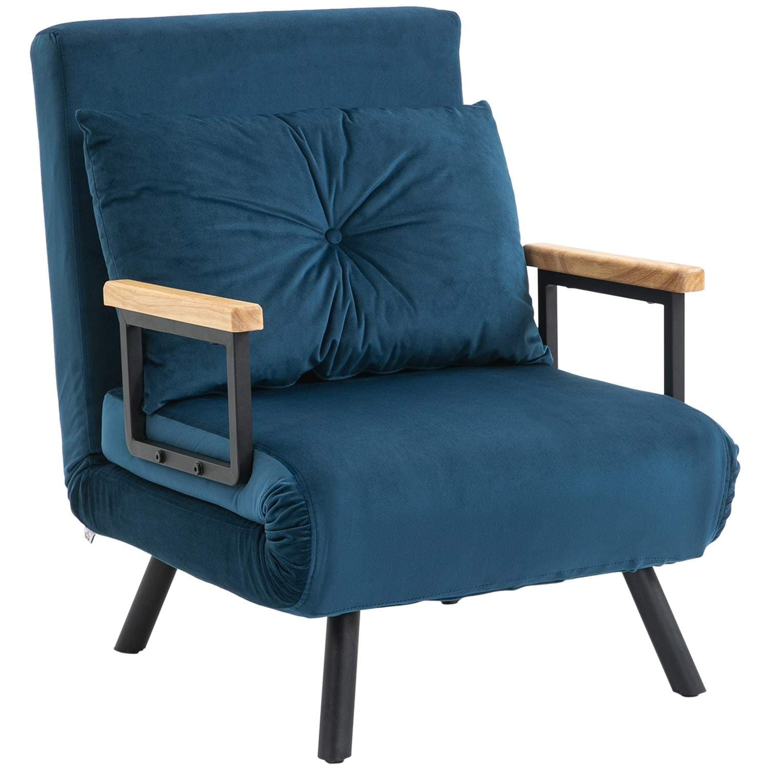 Blue Velvet Sovesofa med justerbart ryglæn