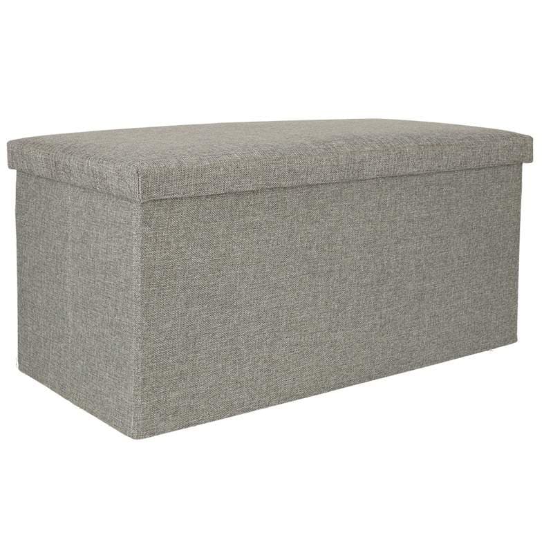 Grå foldbar opbevaringspuf 76x38x38 cm