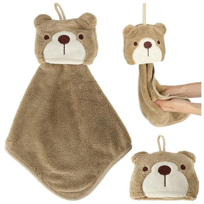 Blødt børnehåndklæde med bamse og løkke