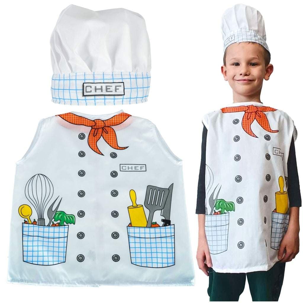 Karnevalskostume Kok/Bager 3-8 år