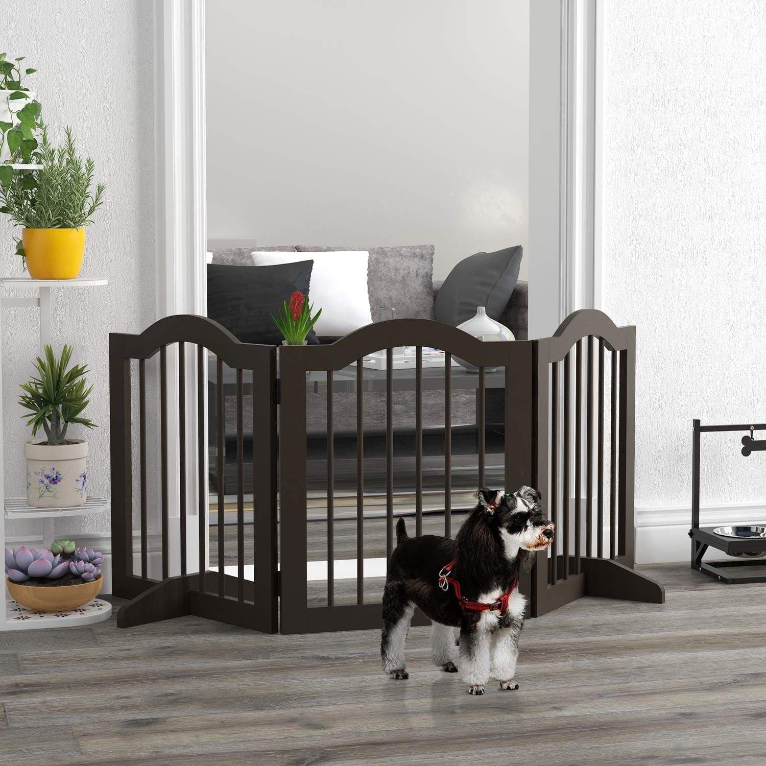 Folde Hundeport 3 Dele med Støttefødder Kaffe view 2
