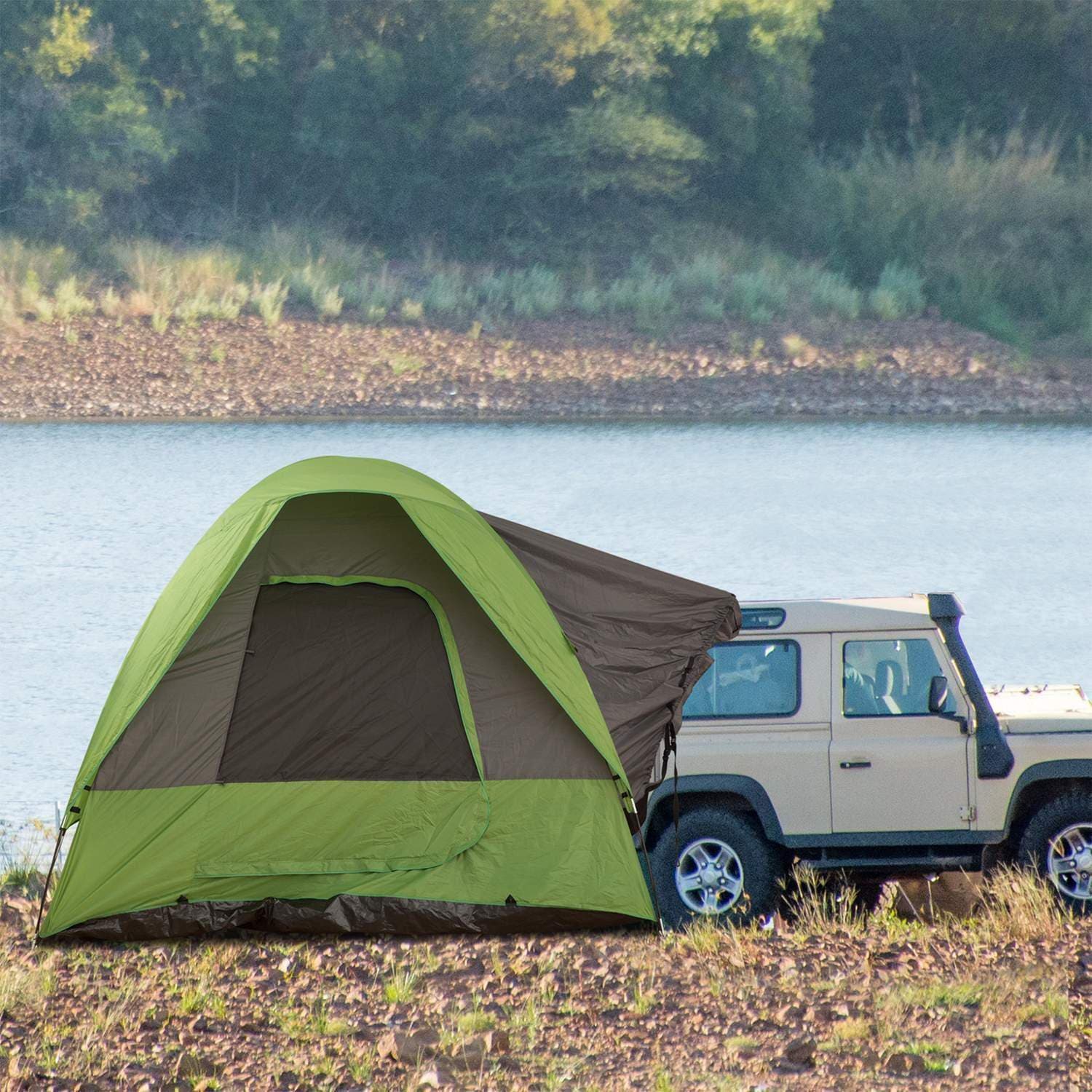 Grønt biltelt til 4-5 personer, glasfiber/polyester view 2