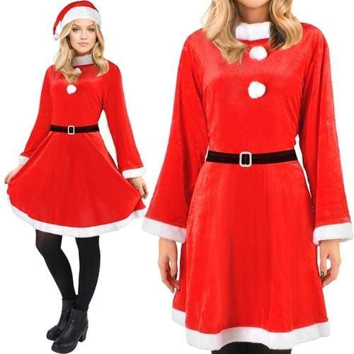 Rødt julekostume til damer - fru Claus