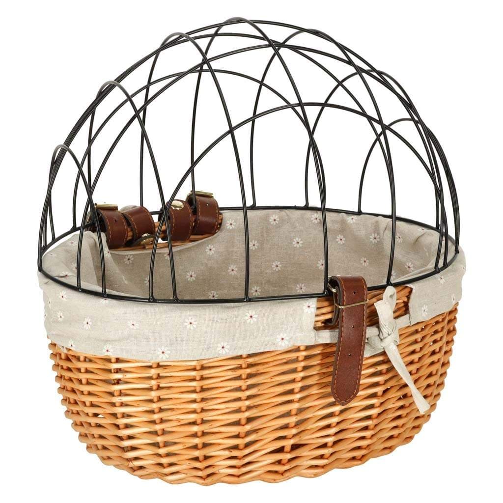 Rattan cykelkurv med metalstel