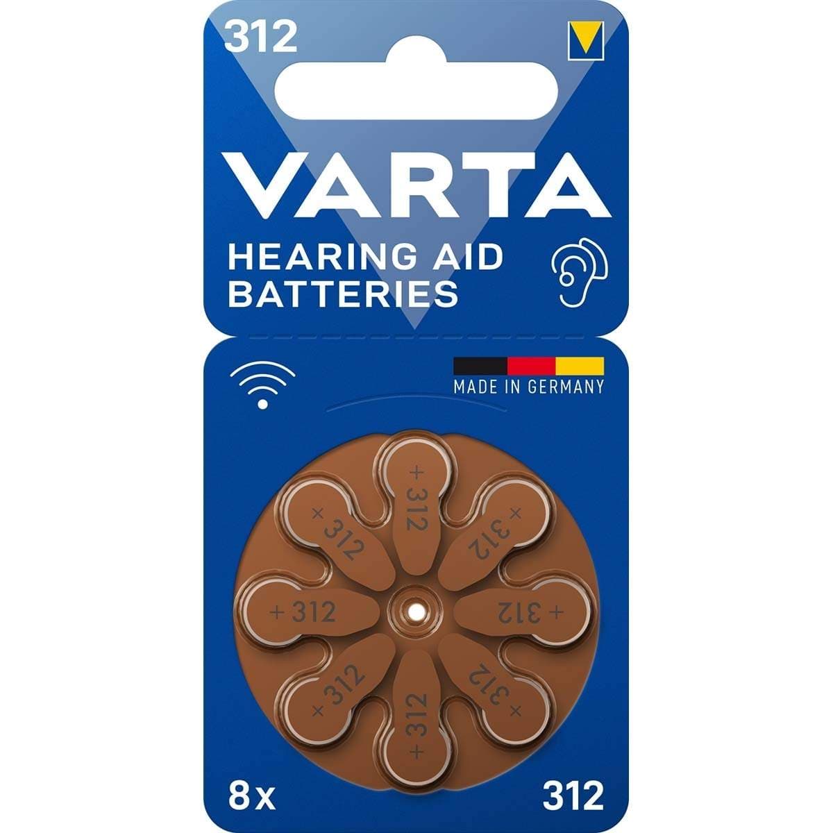 Batterier til høreapparater type 312 8-blister view 2