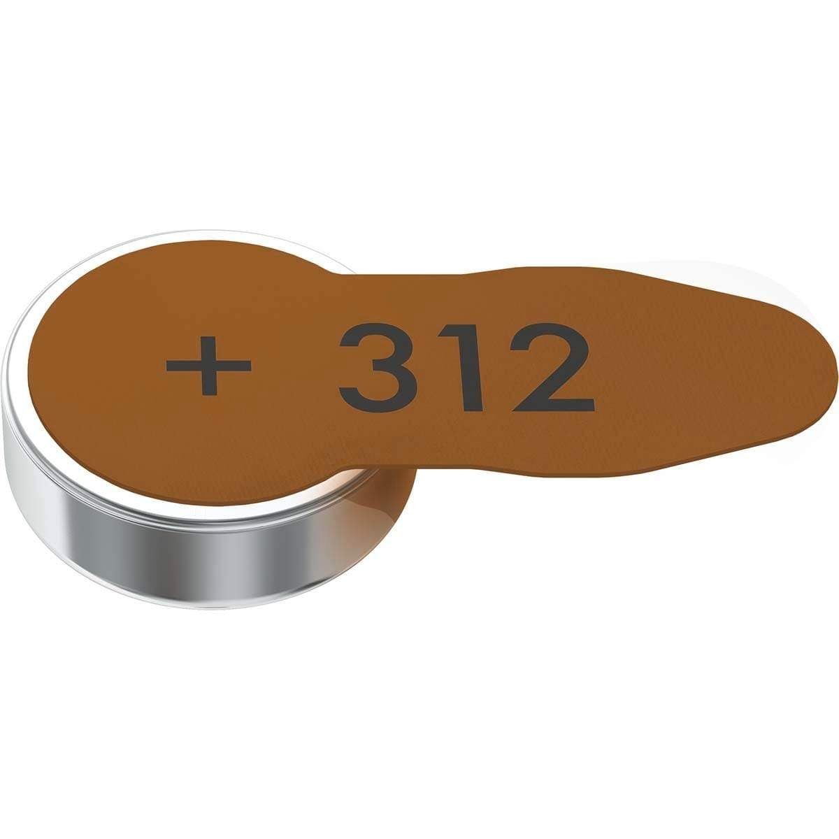 Zink-Air Batteri Pr41 Type 312 | 1.45 V DC | 6-Blister | Hearing Aid | Brun
