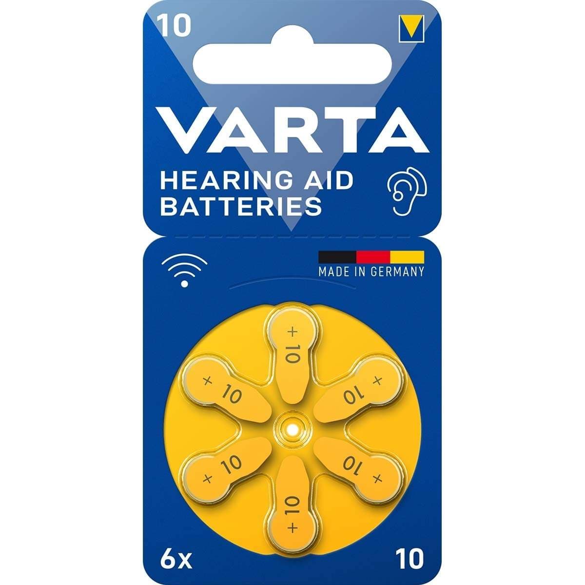 Batterier til høreapparater Type 10 6-blister view 2