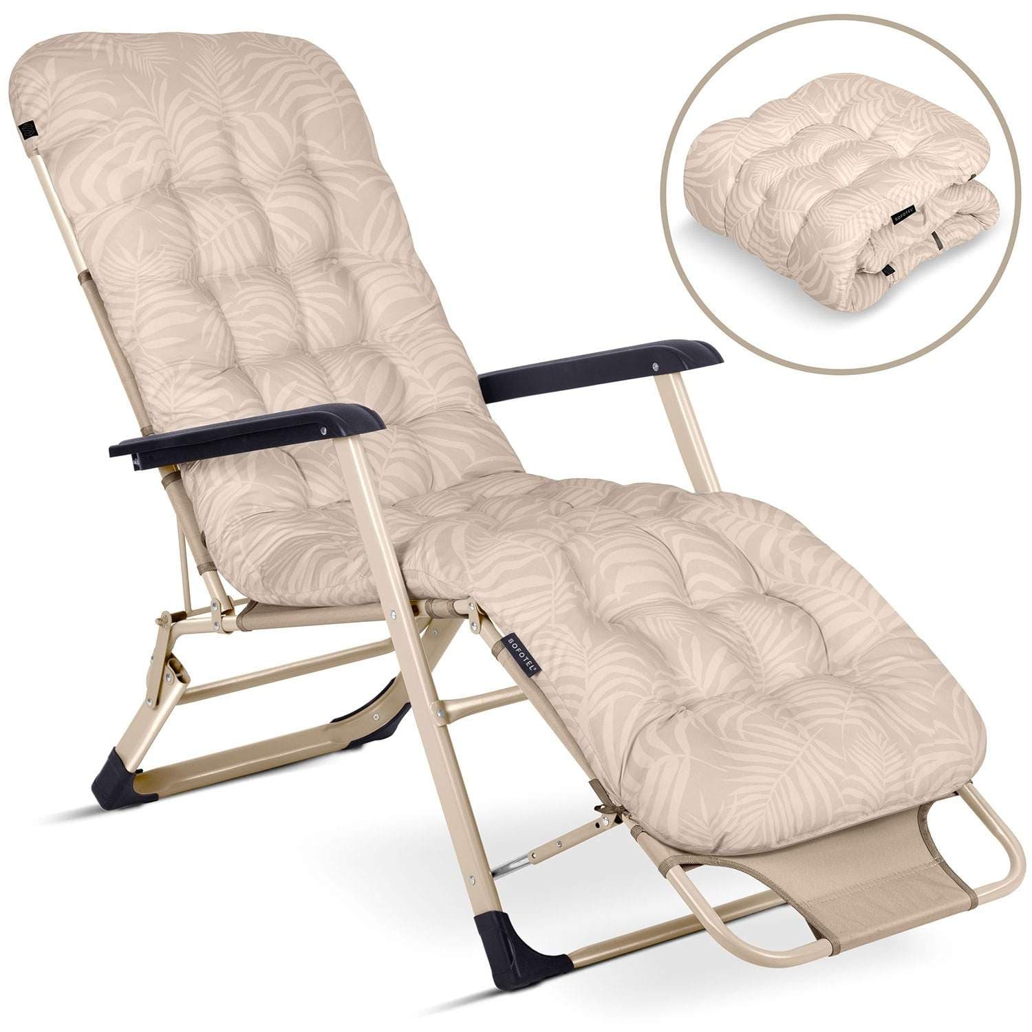 Sammenklappelig haveseng med hynde Sofotel ChillWell beige view 2