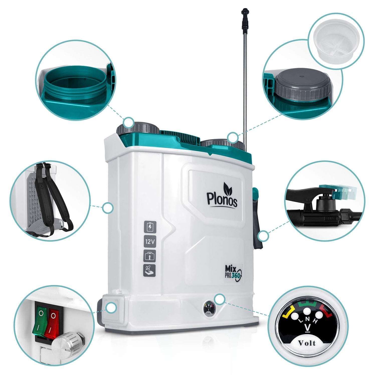 Batteridrevet sprøjte med blander Plonos PL-603 view 2