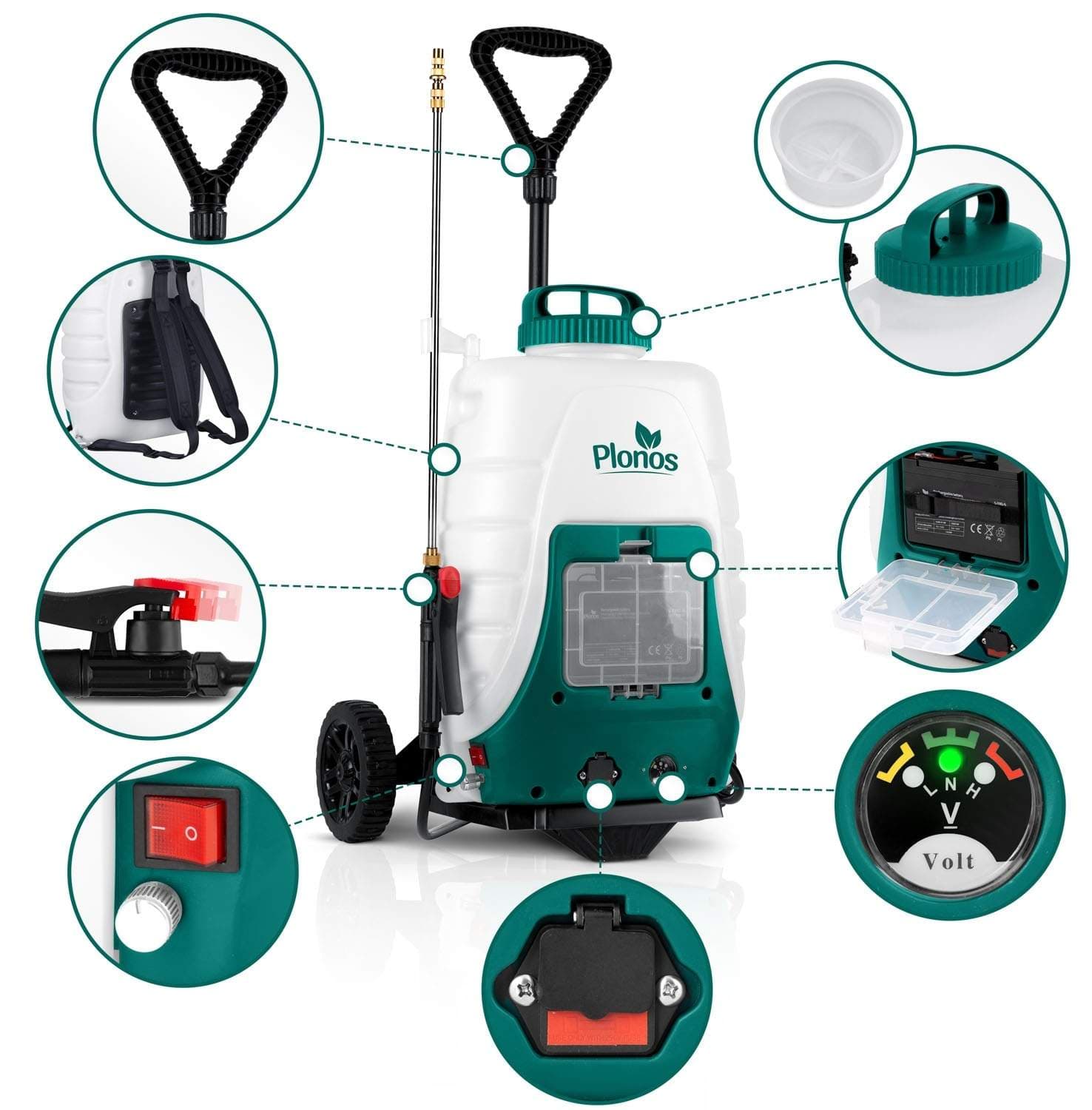 Batteridrevet sprøjte med trolley Plonos PL-601 view 2