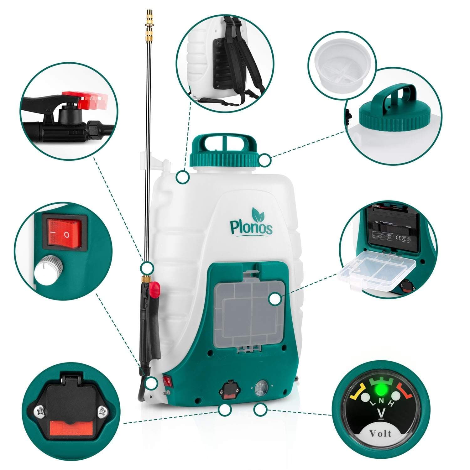 Plonos PL-601 batteridrevet sprøjte view 2