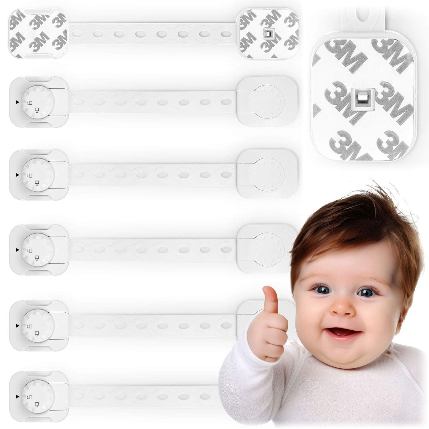 Børnesikring til skabe Ricokids 798200 6-pak hvid