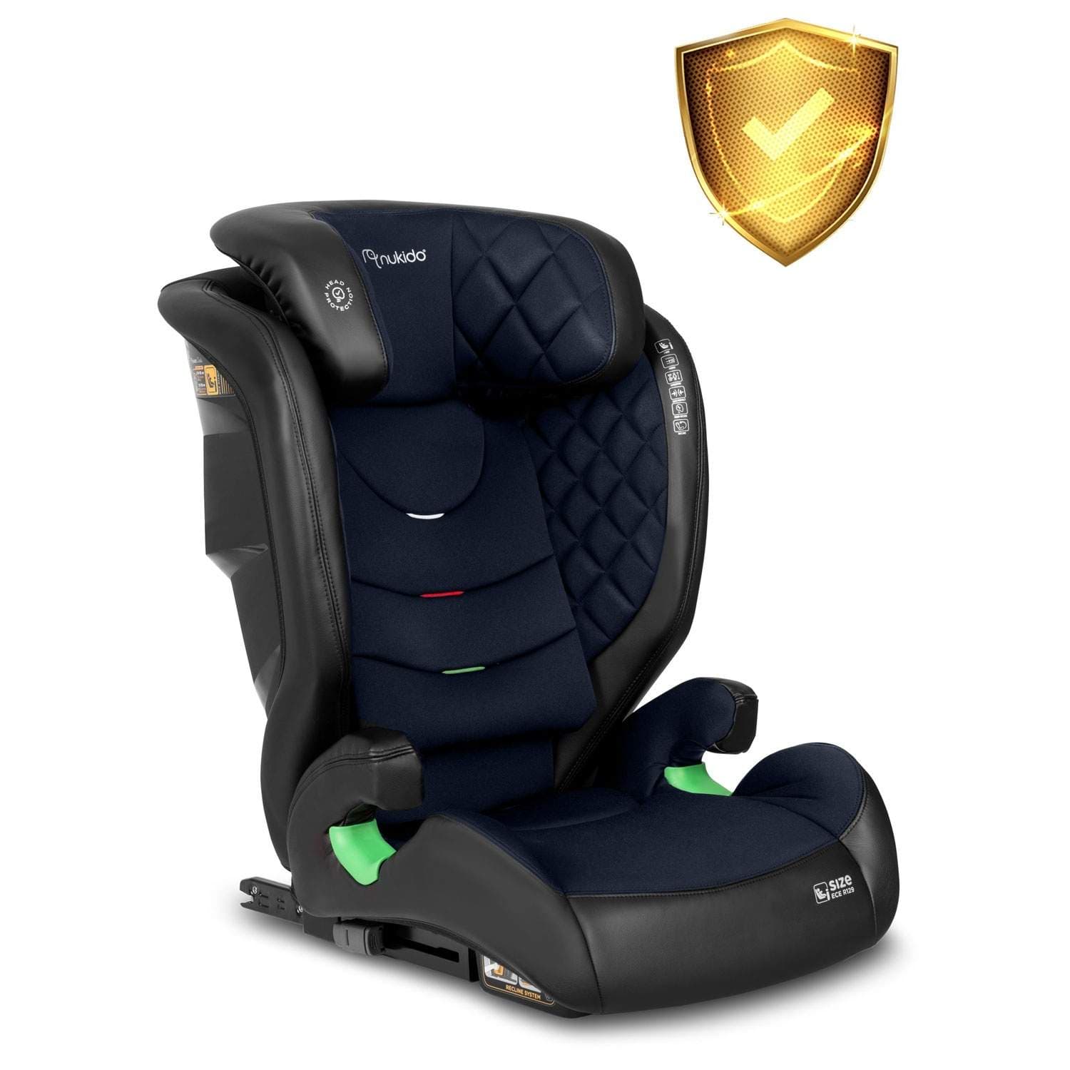 Autostol Nukido Louis sort og marineblå 15-36 kg ISOFIX view 2