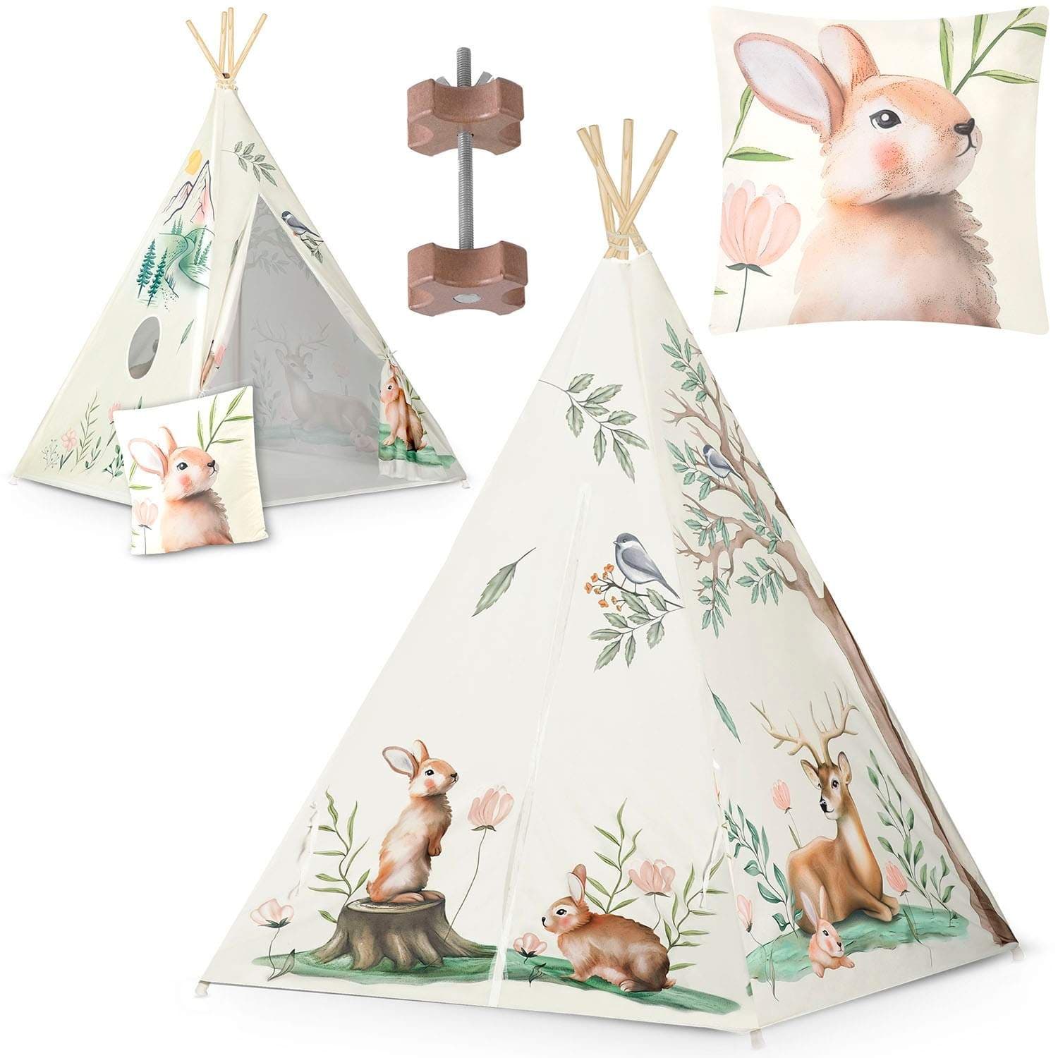 Tipi børnetelt Nukido - Beige