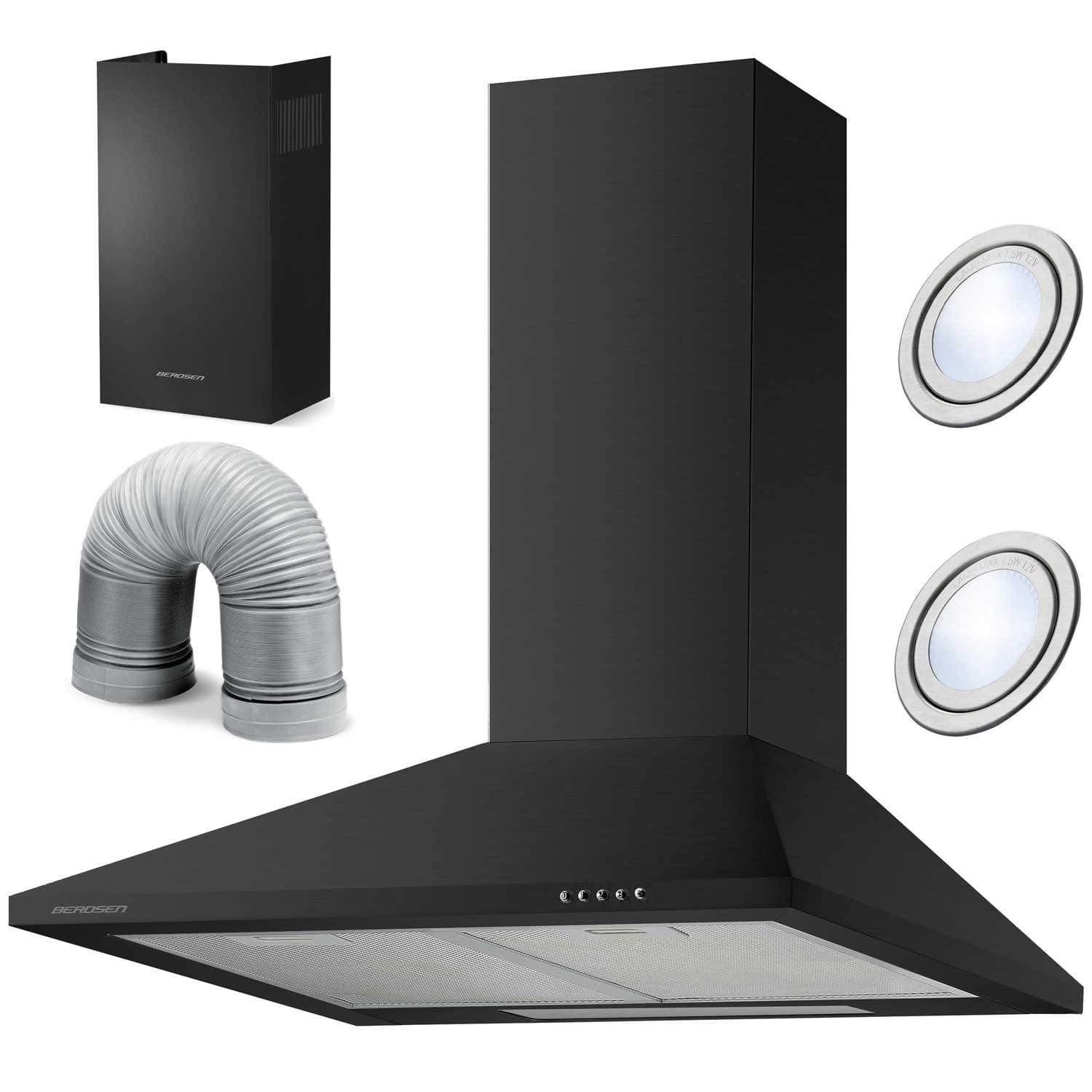 Elegant Emhætte 60 cm Berdsen BT-214 Sort