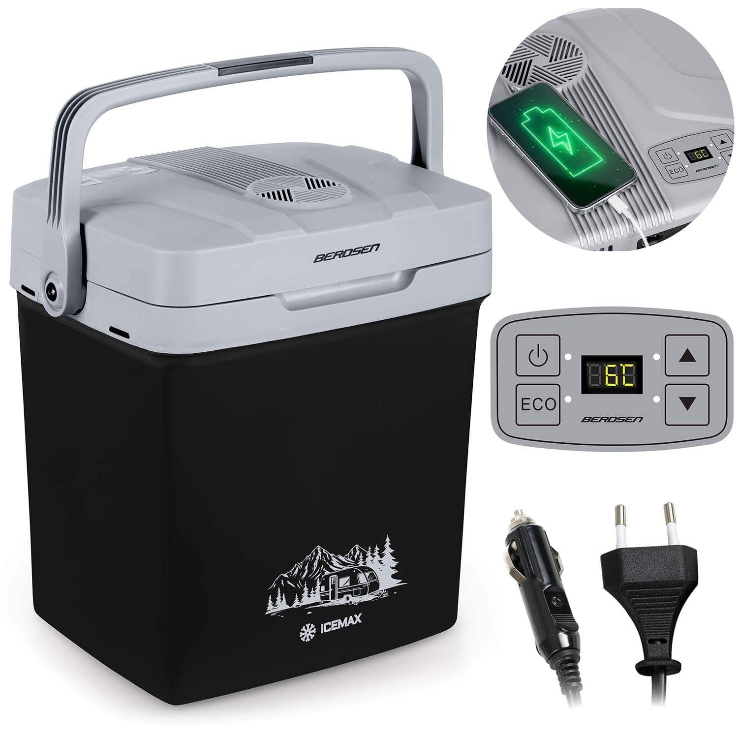 Berdsen Icemax turistkøleskab 26 liter ECO mode - sort