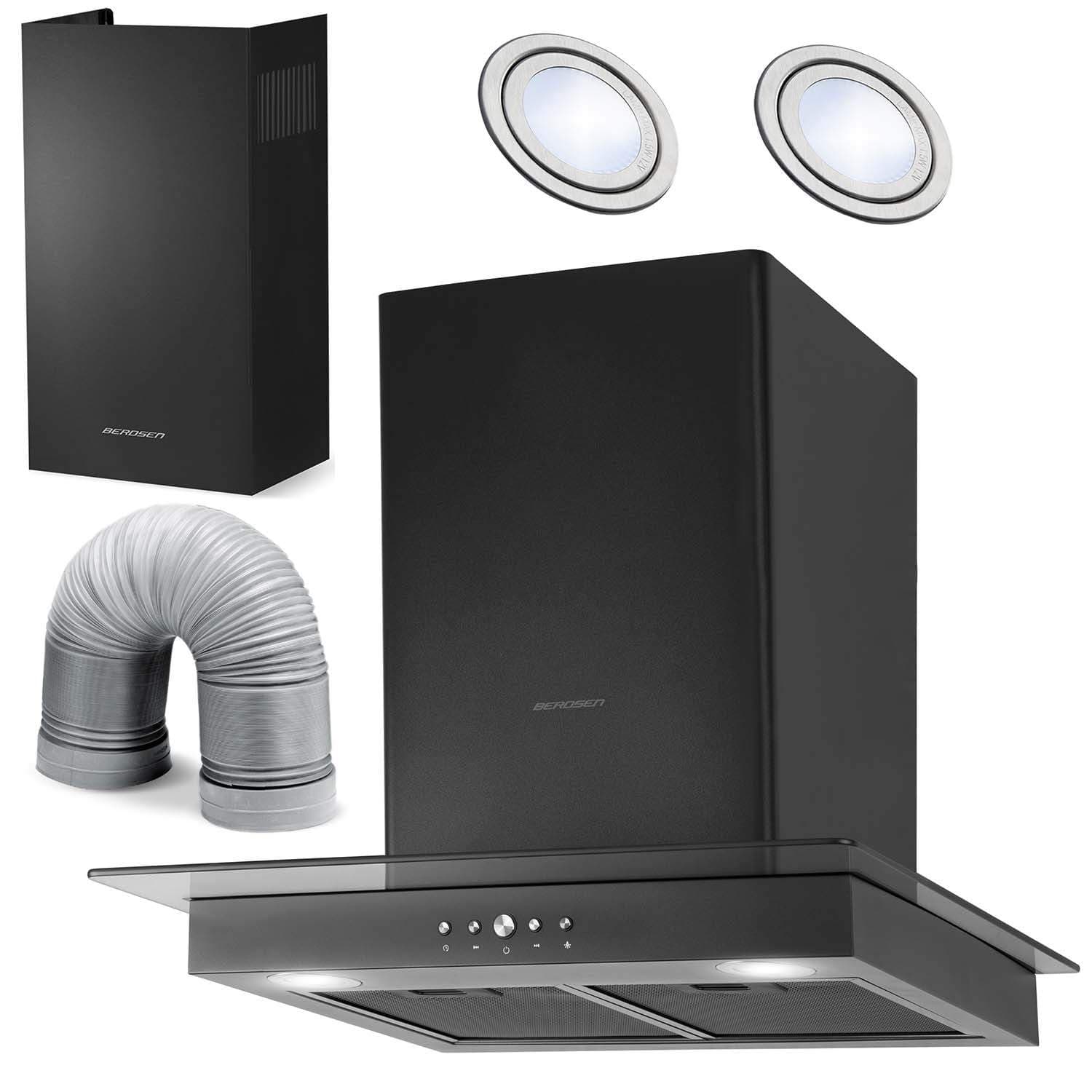 Emhætte 60 cm Sort Berdsen BT-217