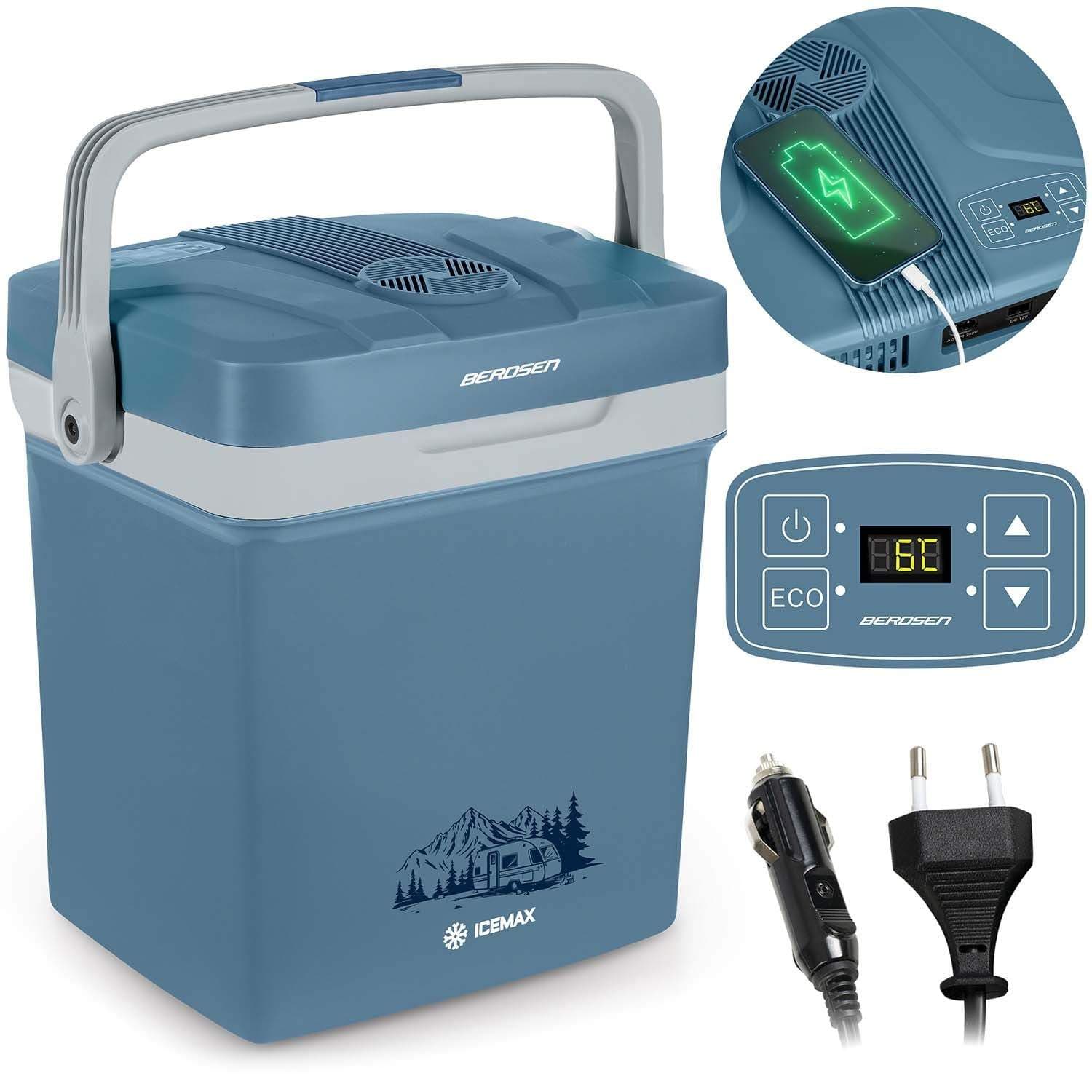 Berdsen Icemax turistkøleskab 26 liter ECO mode - blå