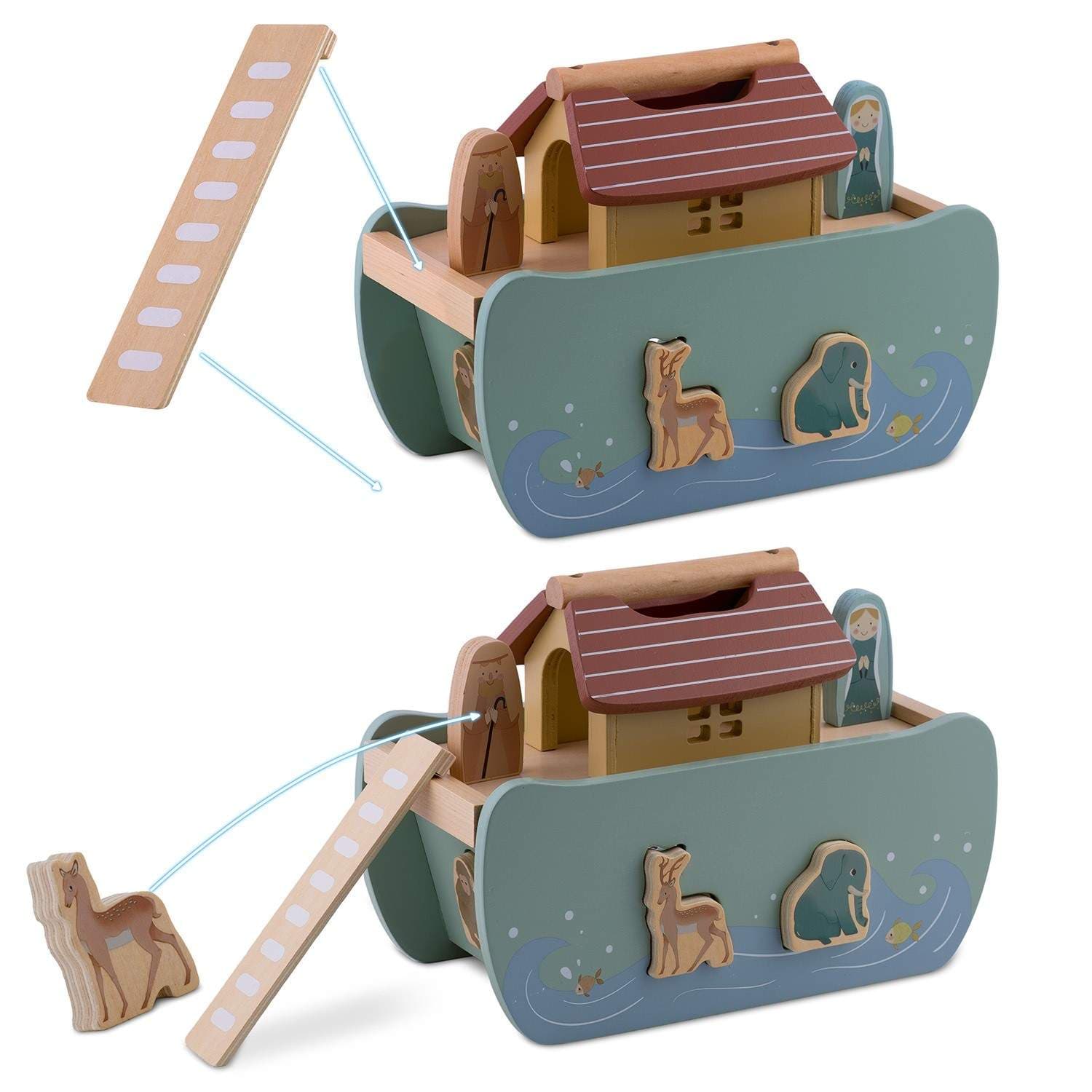 Noahs ark i træ med dyr NK-862 Nukido view 2