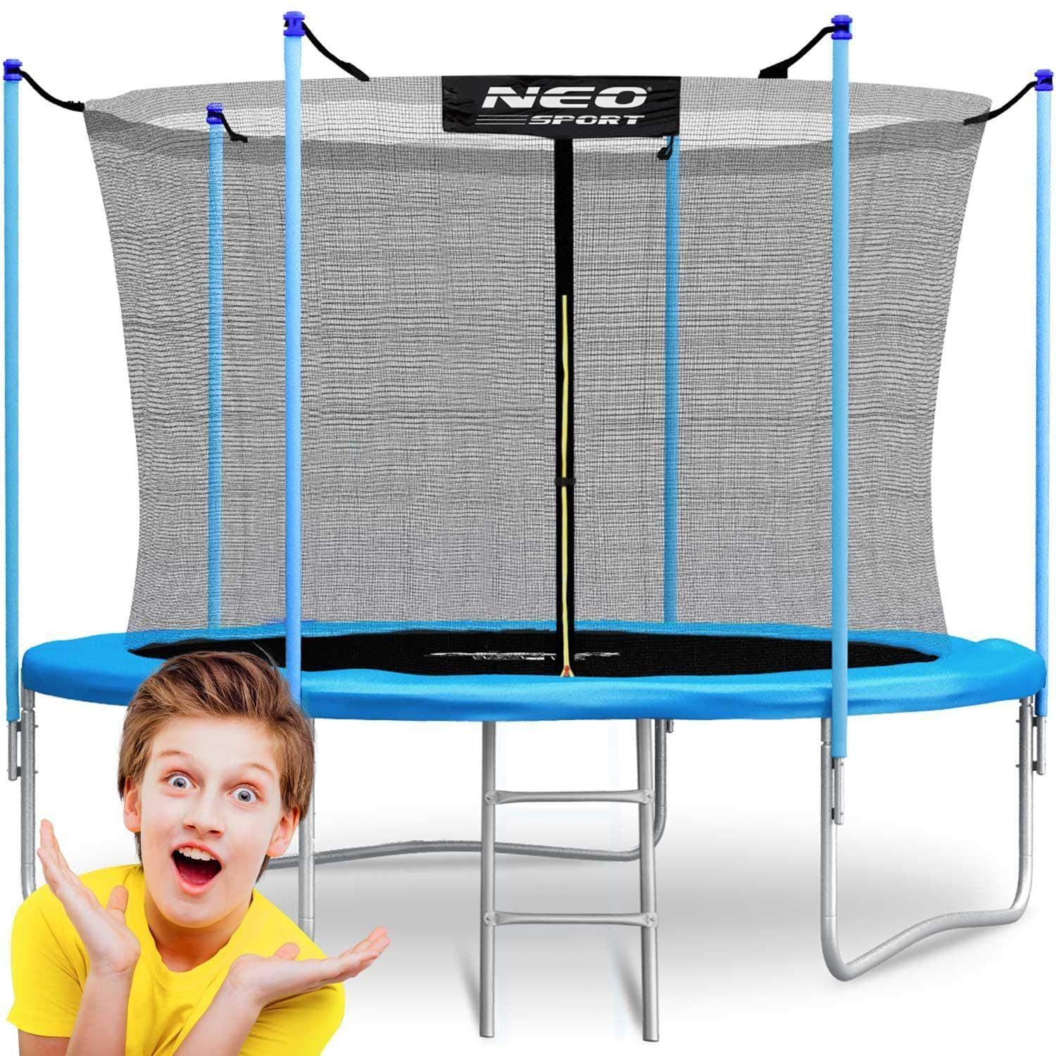 6ft/183cm havetrampolin med indvendigt net og Neo-Sport stige