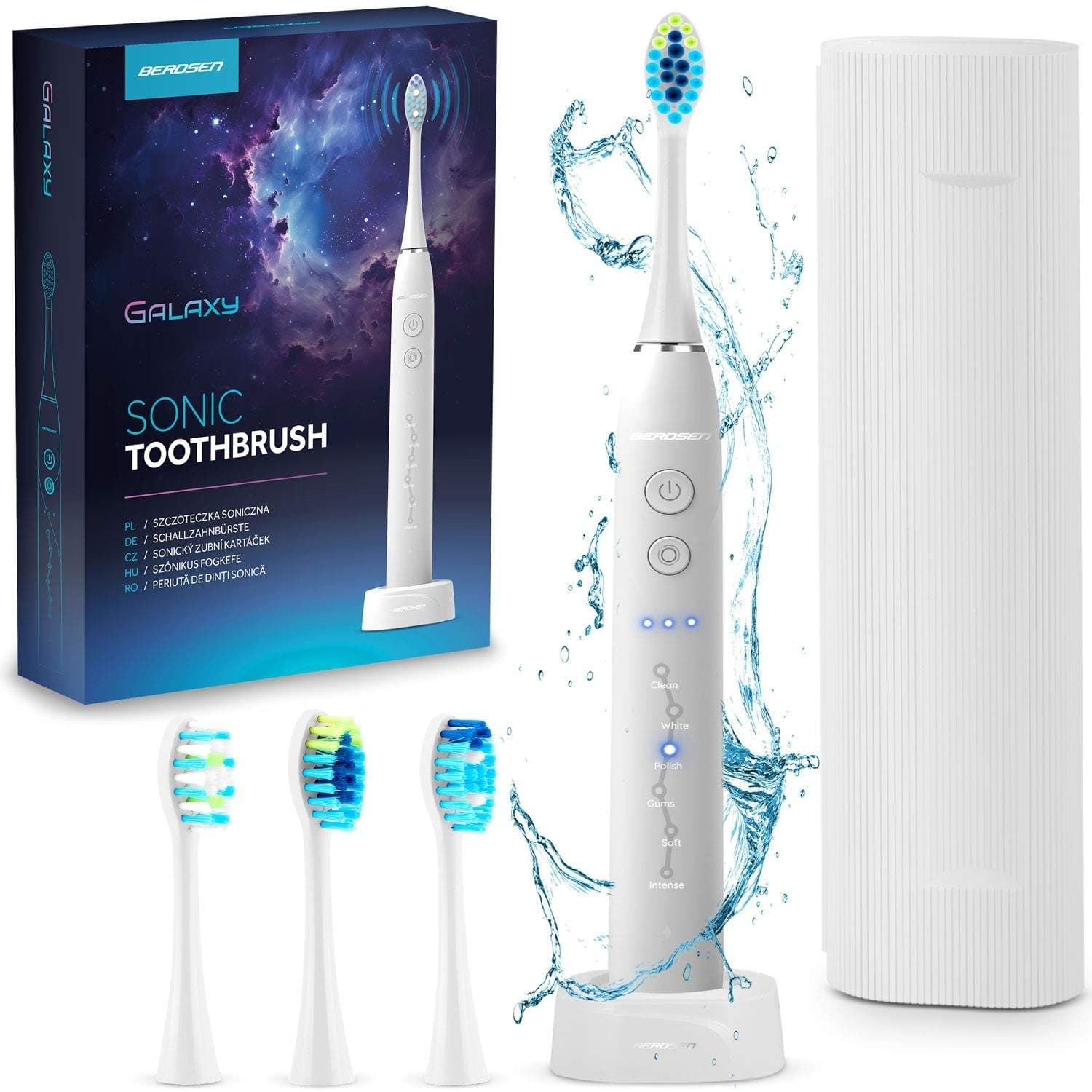 Berdsen Galaxy sonic tandbørste hvid