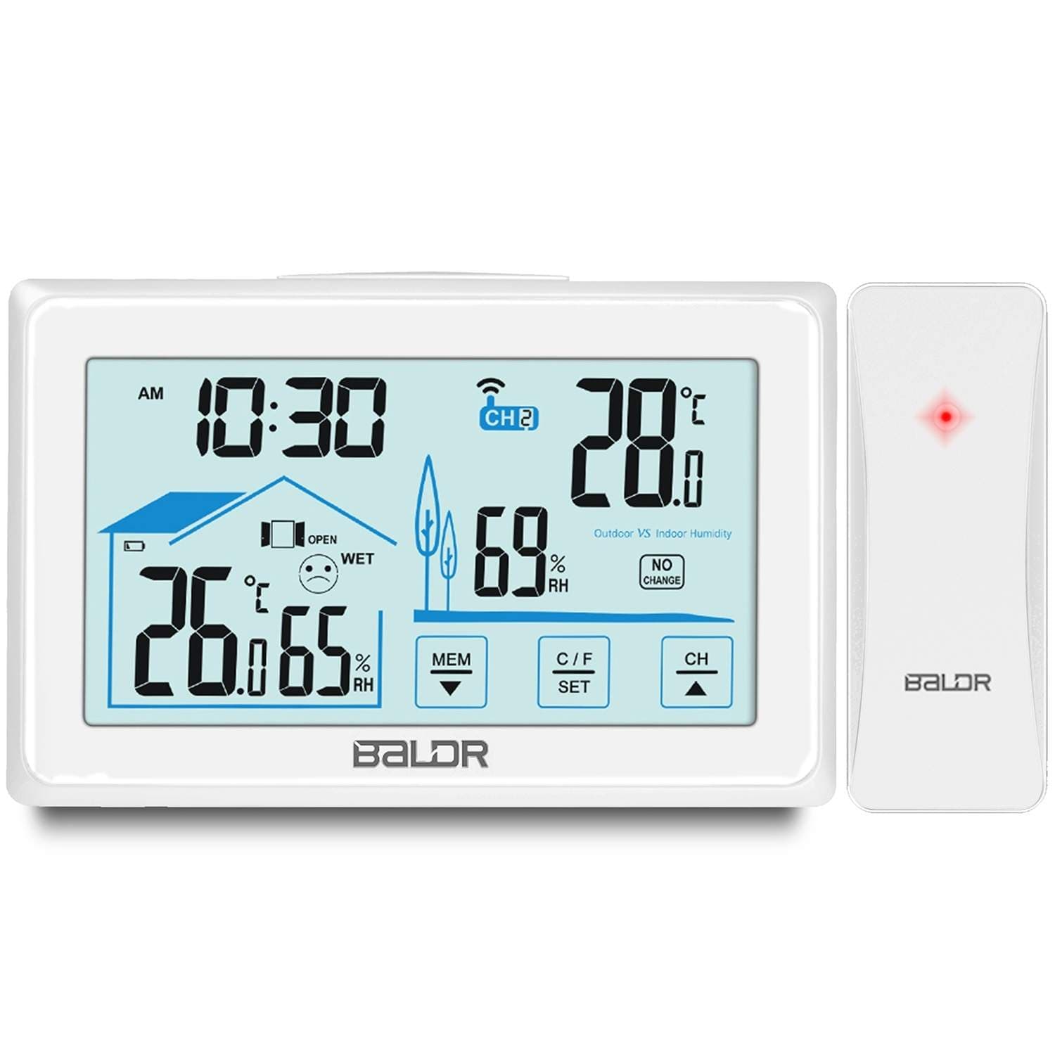 Vejrstation med display BD-910 hvid view 2
