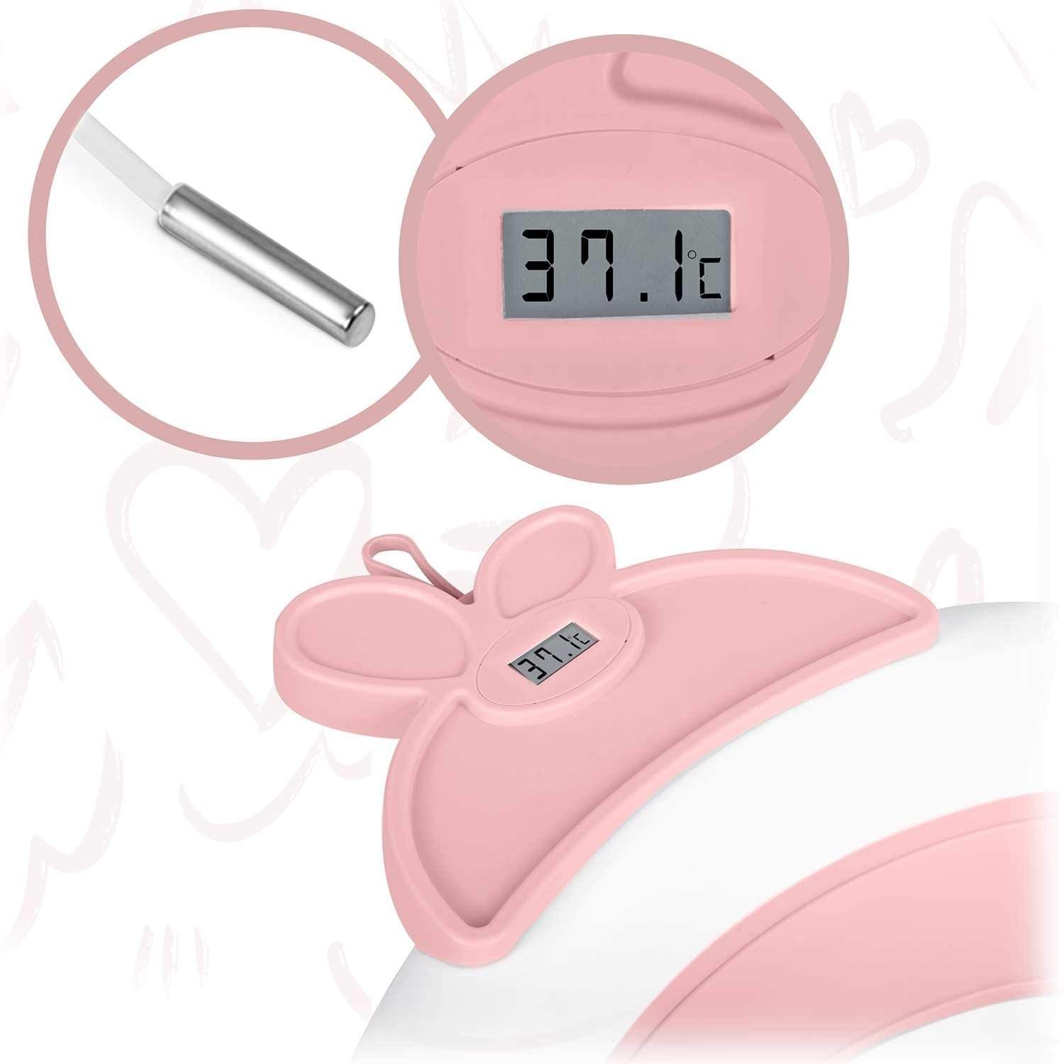 Babybadekar med termometer RK-282 hvid/pink view 2