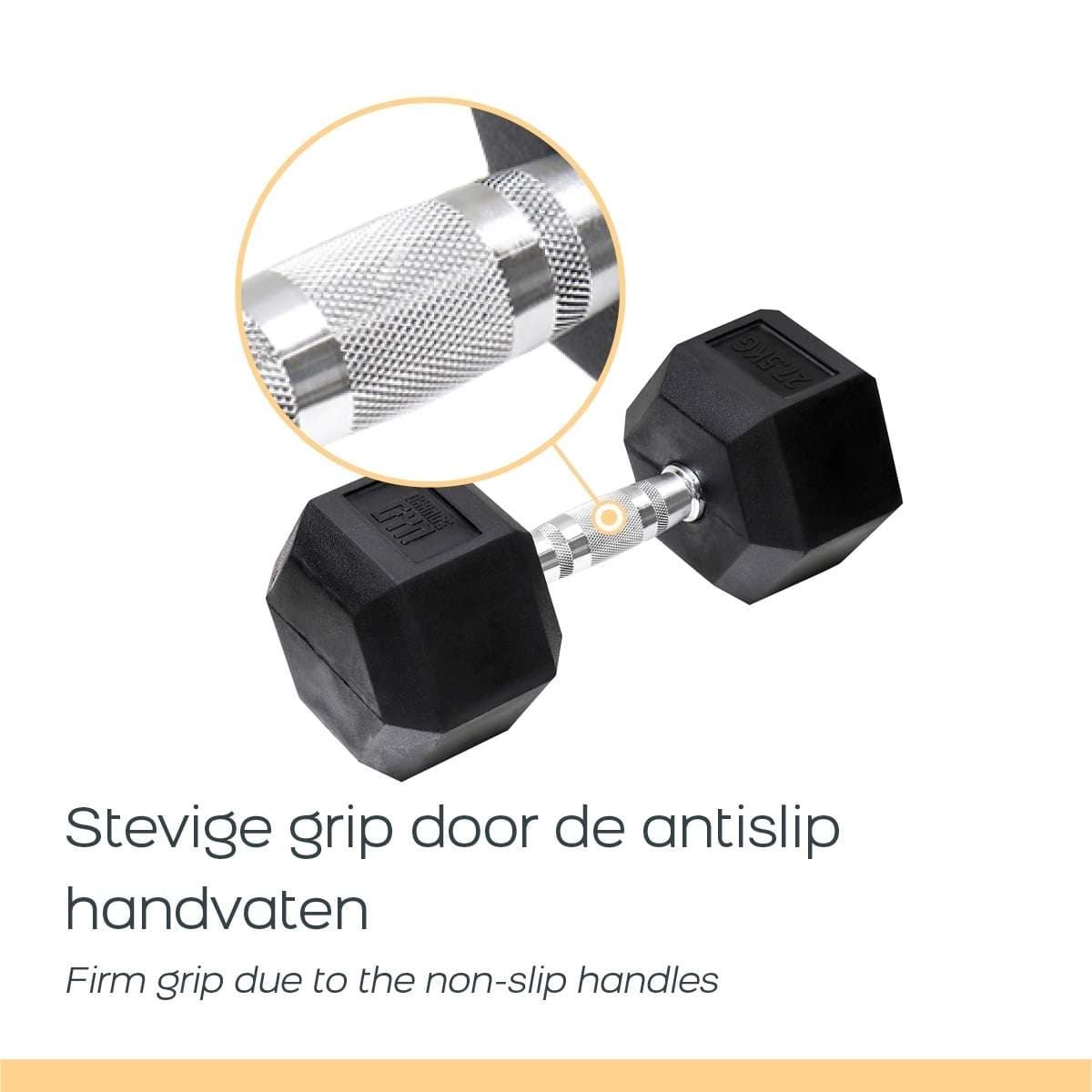 Orange Gym - Hex Dumbbell - 25kg view 2
