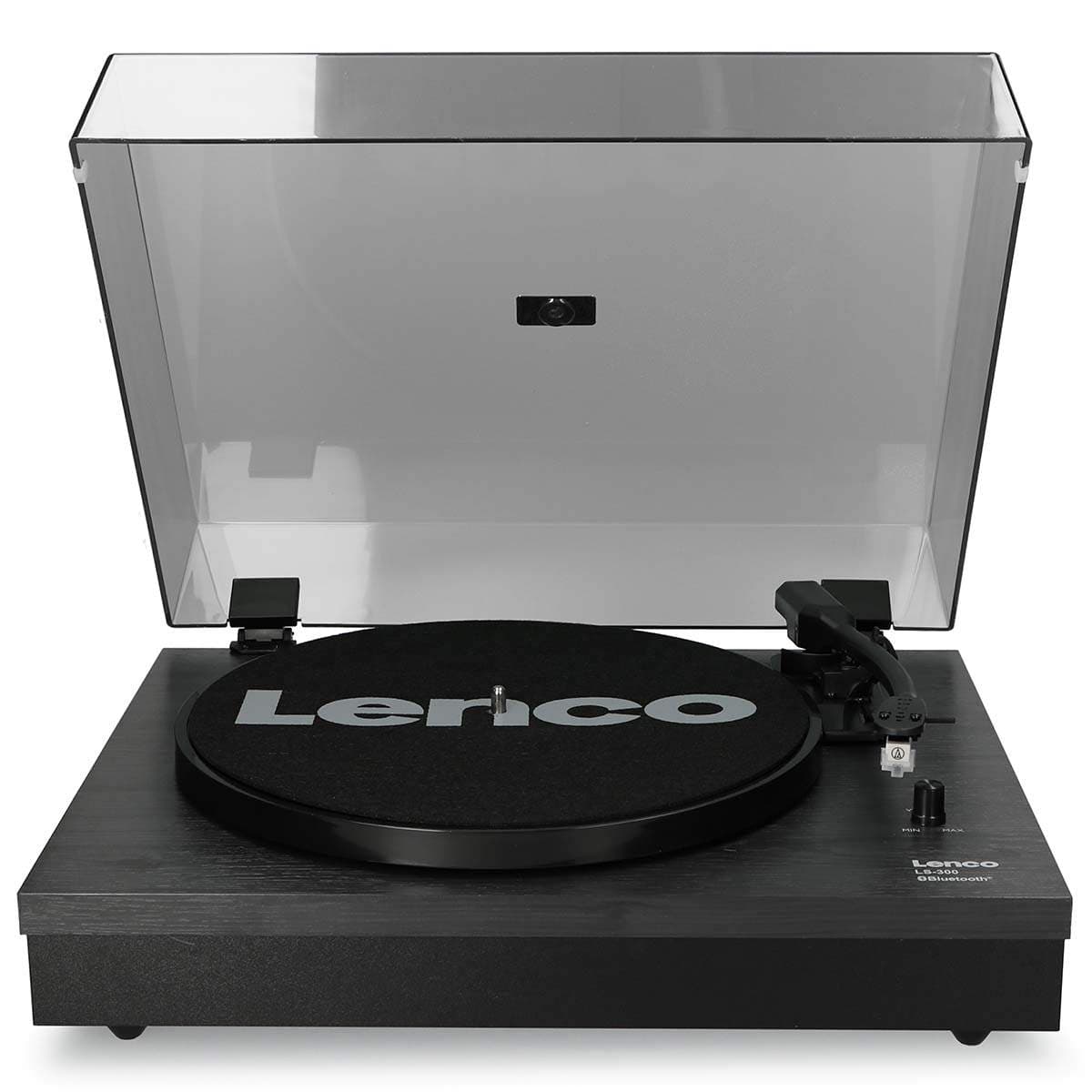 Pladespiller med Bluetooth® og to eksterne højttalere Sort view 2