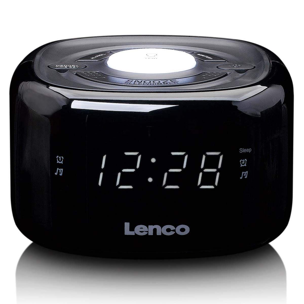 FM clockradio med sort natlys